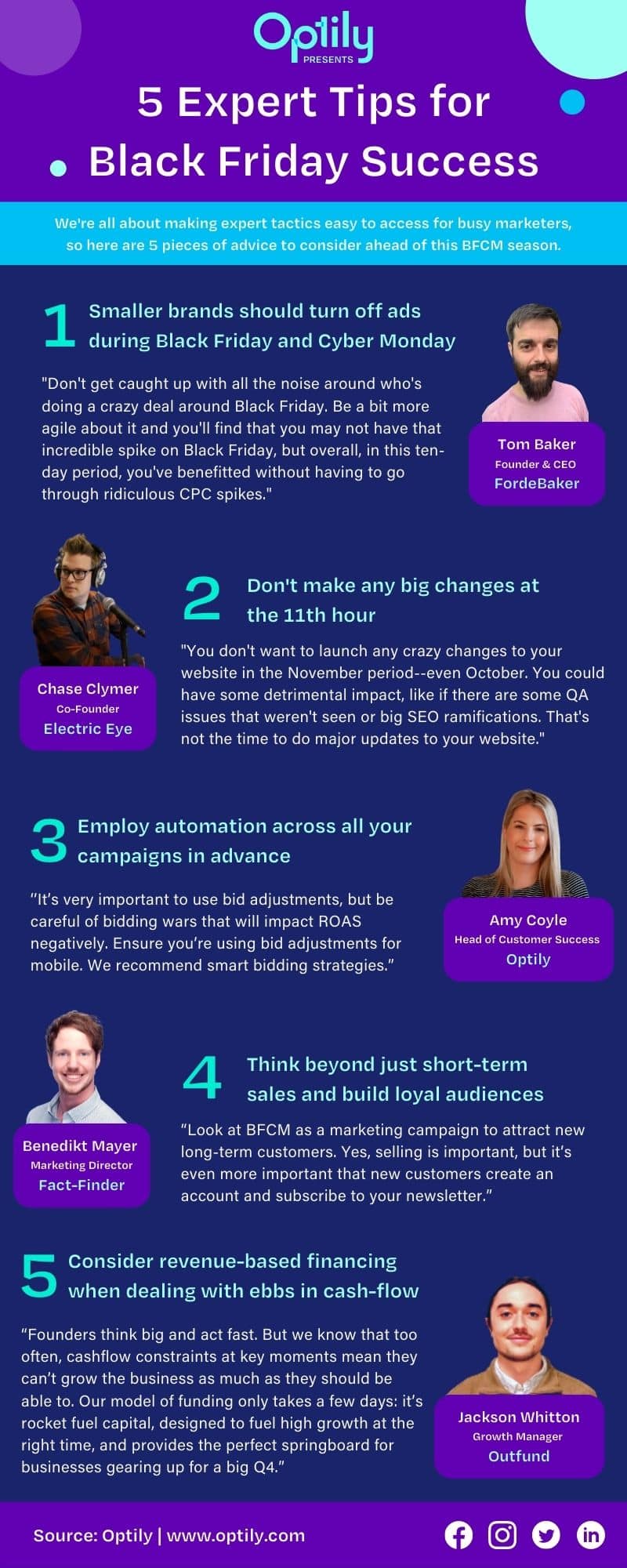 5 Expert Tips for Black Friday, Optily Infographic